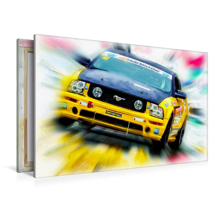 Premium Textil-Leinwand Premium Textil-Leinwand 120 cm x 80 cm quer Beim Einsatz im Motorsport profitiert der Ford Mustang von extremer Leistung.