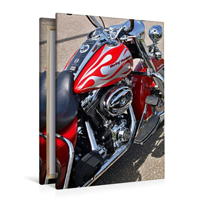 Premium Textil-Leinwand Premium Textil-Leinwand 80 cm x 120 cm  hoch Harley Davidson eot und Chrom