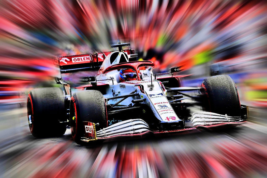 Premium textile canvas Premium textile canvas 120 cm x 80 cm landscape The Finn Kimi Räikkönen has competed in Formula 1 since 2001, won a world championship title and ended his career at the end of 2021. 