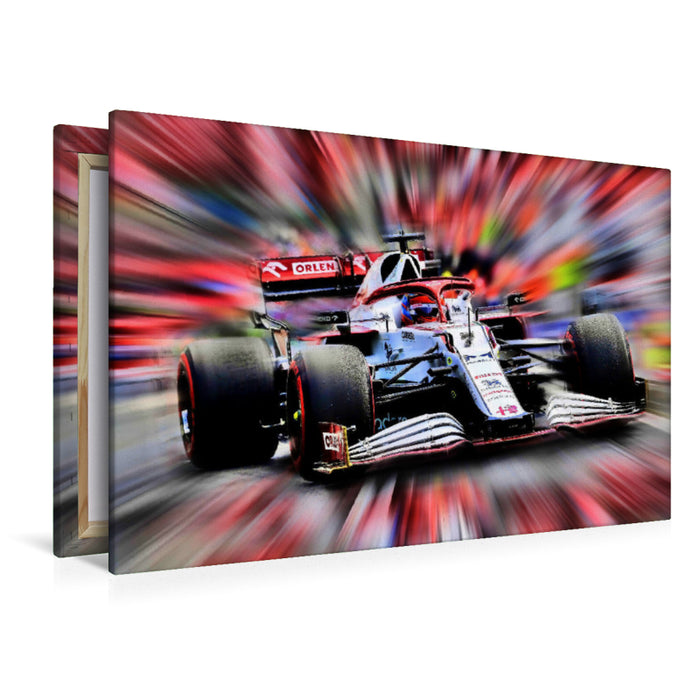 Premium textile canvas Premium textile canvas 120 cm x 80 cm landscape The Finn Kimi Räikkönen has competed in Formula 1 since 2001, won a world championship title and ended his career at the end of 2021. 