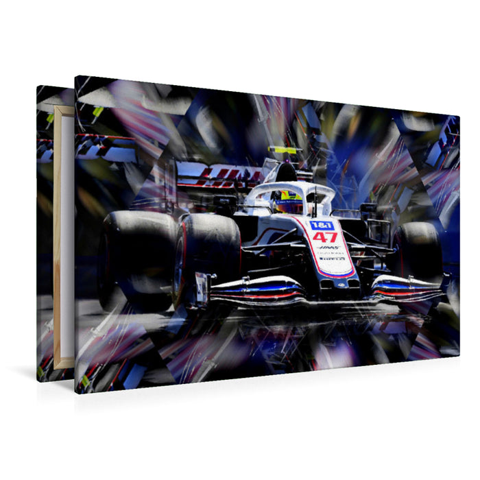 Premium textile canvas Premium textile canvas 120 cm x 80 cm across Mick Schumacher, son of motorsport legend Michael Schumacher, described his debut in 2021 as a learning year and wants to fight for podium places and victories from 2022. 