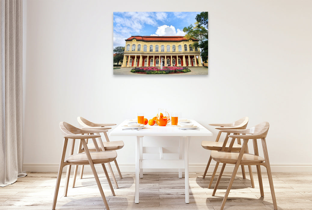 Premium textile canvas Premium textile canvas 120 cm x 80 cm landscape Orangery in the castle garden 