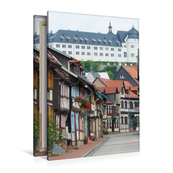 Premium textile canvas Premium textile canvas 80 cm x 120 cm high view of the Stolberg Castle 