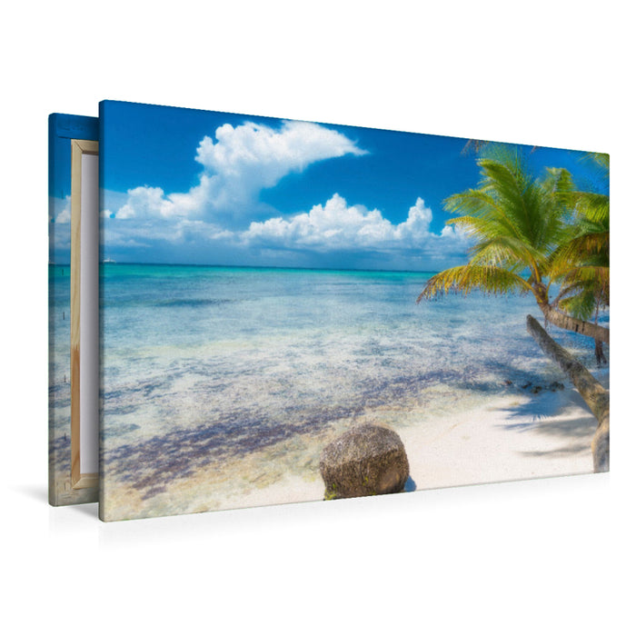 Premium textile canvas Premium textile canvas 120 cm x 80 cm landscape Isla Saona 