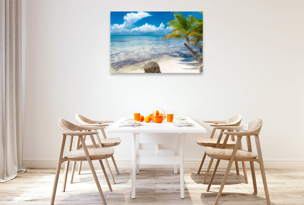 Premium textile canvas Premium textile canvas 120 cm x 80 cm landscape Isla Saona 