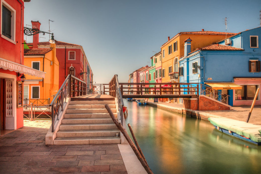 Premium textile canvas Premium textile canvas 120 cm x 80 cm across Bridge on the Rio San Mauro 