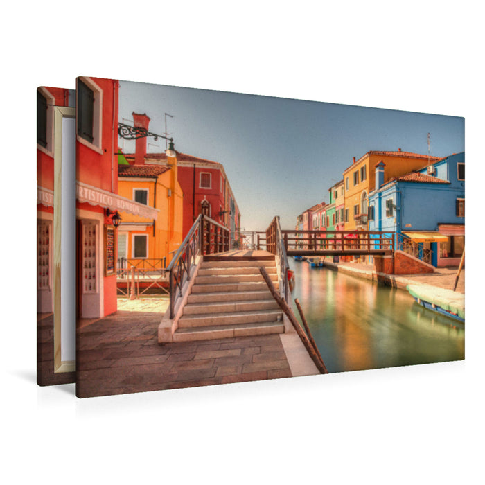 Premium textile canvas Premium textile canvas 120 cm x 80 cm across Bridge on the Rio San Mauro 