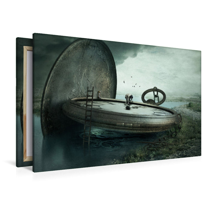 Premium textile canvas Premium textile canvas 120 cm x 80 cm landscape temporary work 