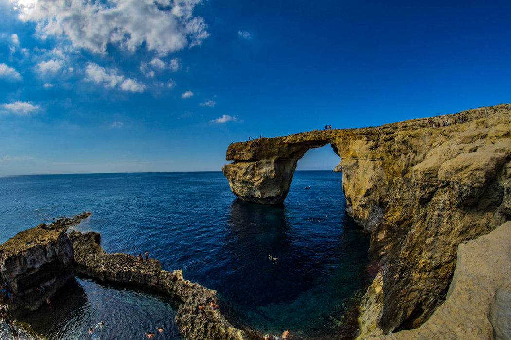 Premium Textil-Leinwand Premium Textil-Leinwand 120 cm x 80 cm quer Azure Window - Gozo, Malta