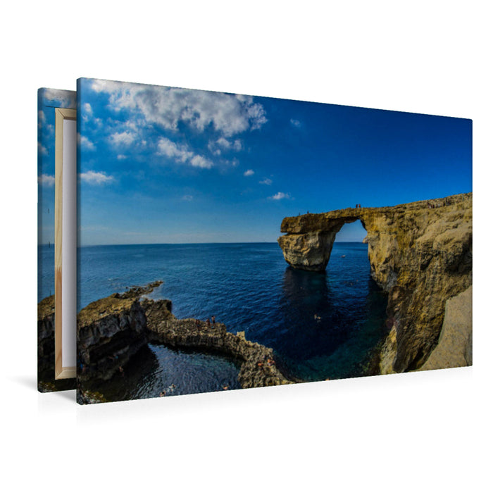 Premium textile canvas Premium textile canvas 120 cm x 80 cm landscape Azure Window - Gozo, Malta 