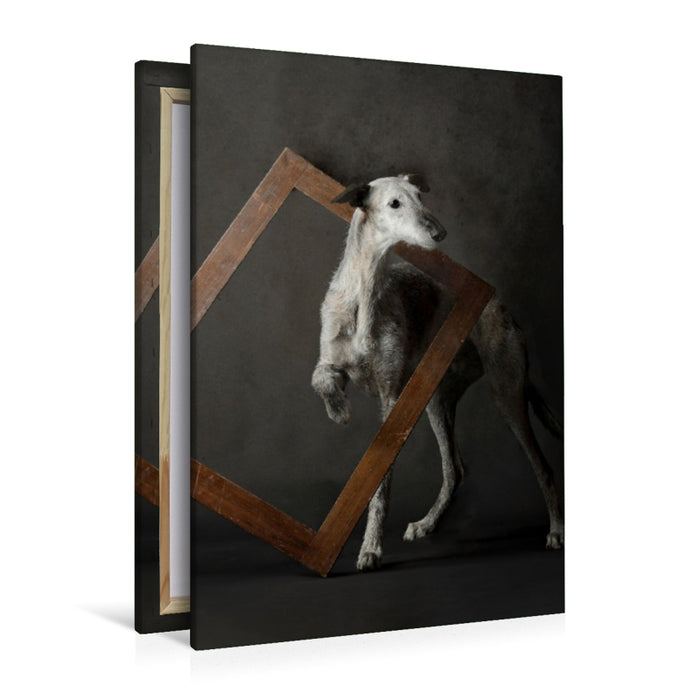 Premium textile canvas Premium textile canvas 80 cm x 120 cm high A motif from the DOGMUSE deluxe calendar! 