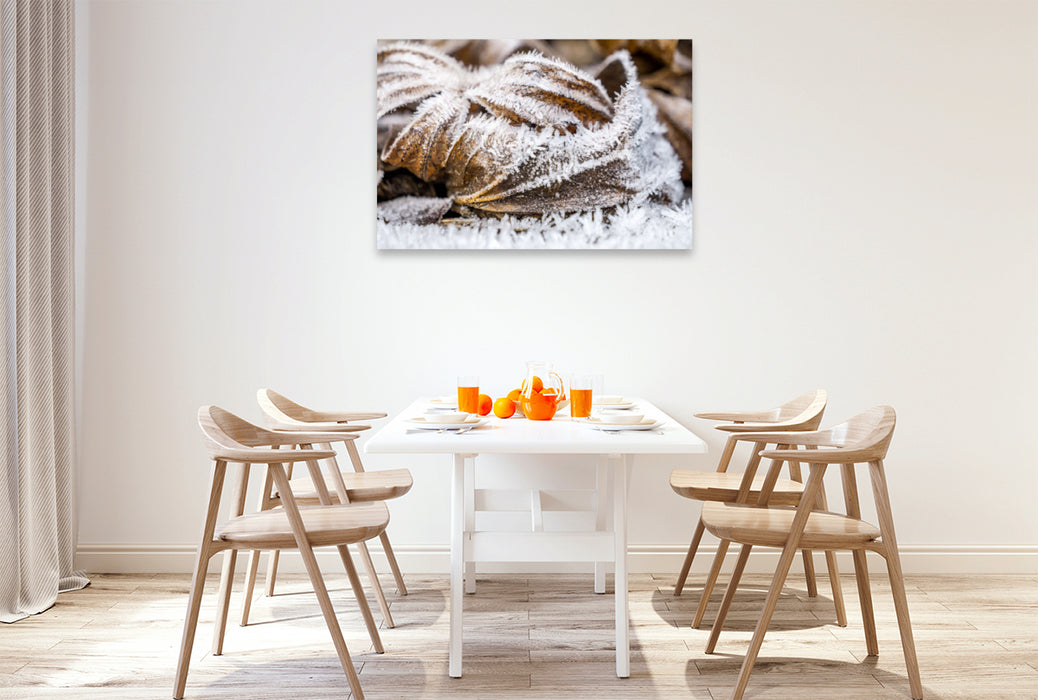 Premium textile canvas Premium textile canvas 120 cm x 80 cm across Unterm Hoarfrost 