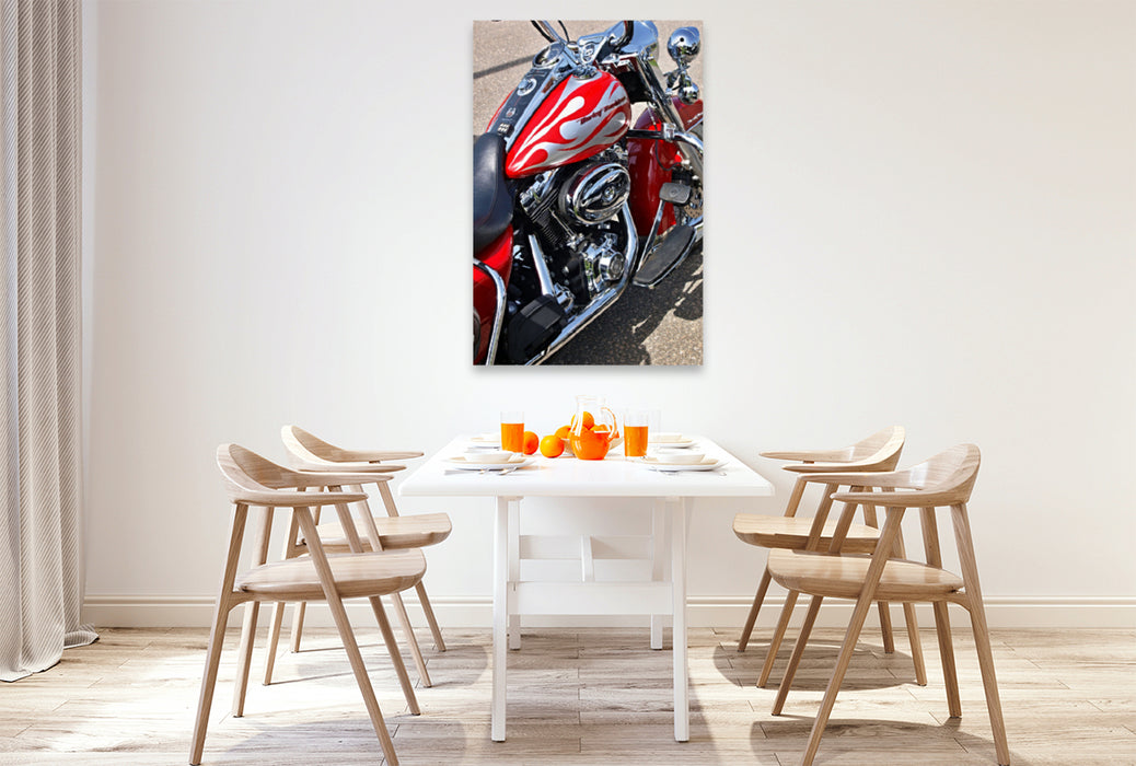 Premium textile canvas Premium textile canvas 80 cm x 120 cm high Harley Davidson eot and chrome 