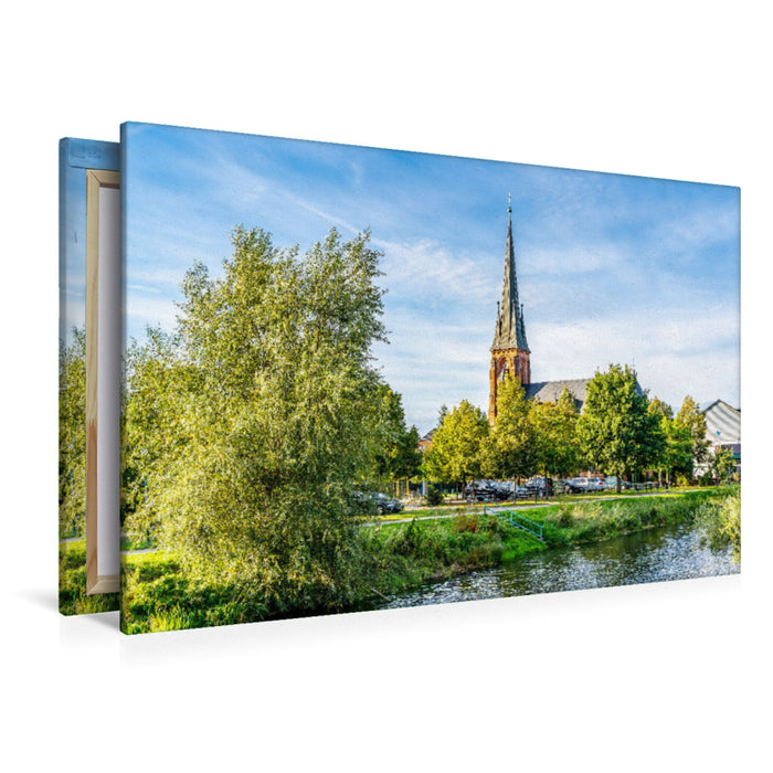 Premium textile canvas Premium textile canvas 120 cm x 80 cm landscape A motif from the calendar The fascinating city of Torgelow 