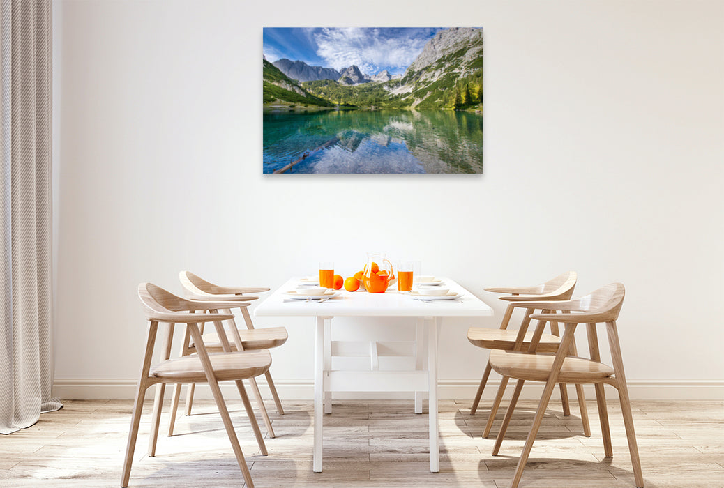 Premium textile canvas Premium textile canvas 120 cm x 80 cm across the shore of Lake Seeben 