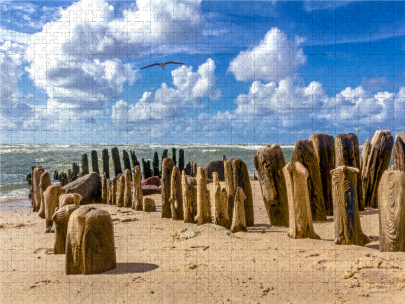 Buhnen am Sandstrand von Sylt - CALVENDO Foto-Puzzle - calvendoverlag 29.99