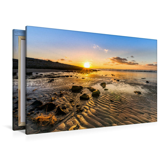 Premium textile canvas Premium textile canvas 120 cm x 80 cm across Low tide on the Knock near Emden 