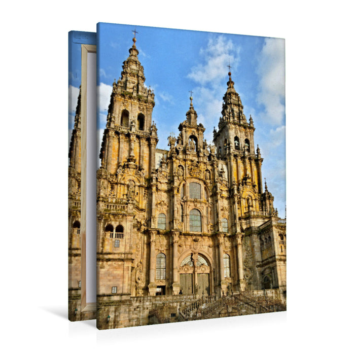 Premium Textil-Leinwand Premium Textil-Leinwand 80 cm x 120 cm  hoch Kathedrale von Santiago de Compostela