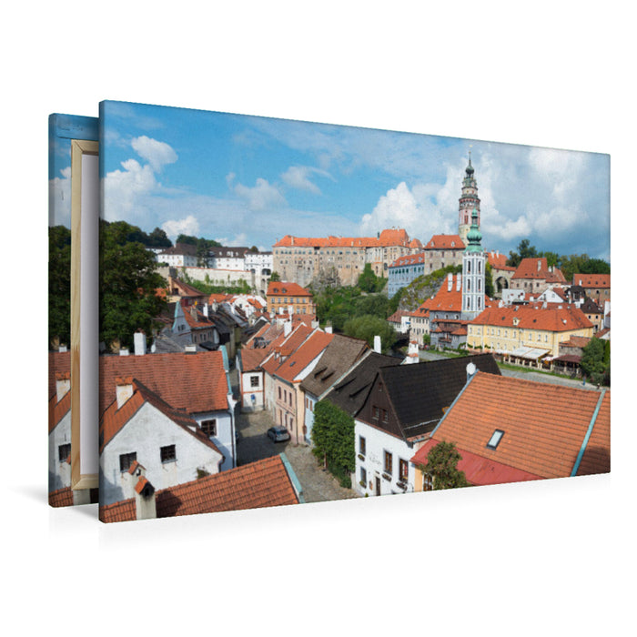 Premium Textil-Leinwand Premium Textil-Leinwand 120 cm x 80 cm quer Cesky Krumlov oder Böhmisch Krumau