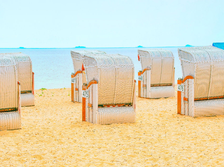 Chaises de plage blanches - Puzzle photo CALVENDO 