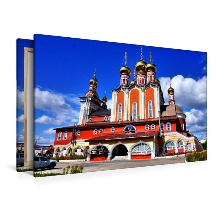 Premium Textil-Leinwand Premium Textil-Leinwand 120 cm x 80 cm quer Der Tempel der Neuen Märtyrer und Bekenner Russlands in Tscheboksary