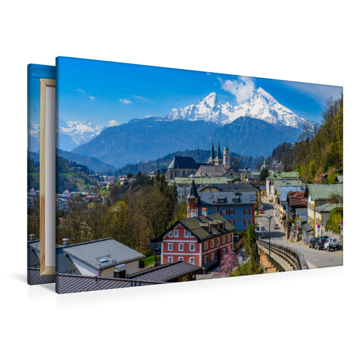 Premium Textil-Leinwand Premium Textil-Leinwand 120 cm x 80 cm quer Blick auf Berchtesgaden, Berchtesgaden