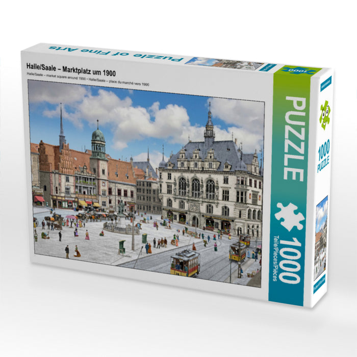 Halle/Saale – Marktplatz um 1900 - CALVENDO Foto-Puzzle - calvendoverlag 29.99