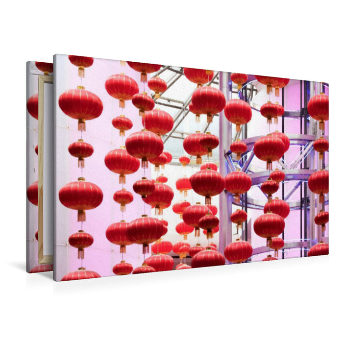 Premium Textil-Leinwand Premium Textil-Leinwand 120 cm x 80 cm quer Titel des Kalenders SHANGHAI - ohne Filter