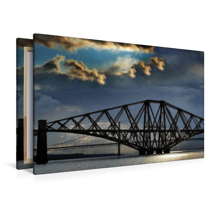 Premium Textil-Leinwand Premium Textil-Leinwand 120 cm x 80 cm quer Forth Bridge - Brücken über den Firth of Forth