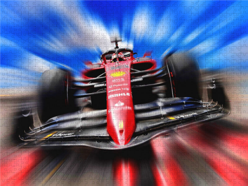 Charles Leclerc aus Monaco im Ferrari Formel 1 der Saison 2022 - CALVENDO Foto-Puzzle