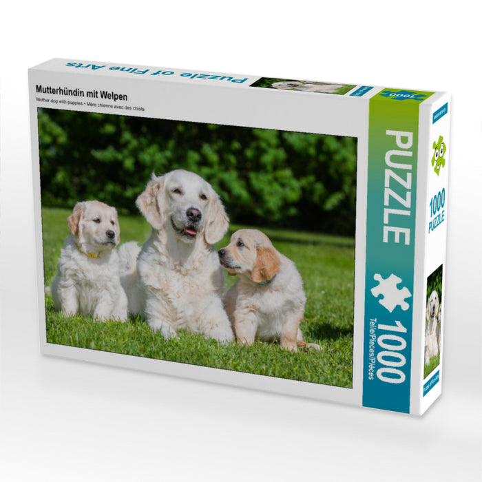 Mother dog with puppies - CALVENDO photo puzzle 