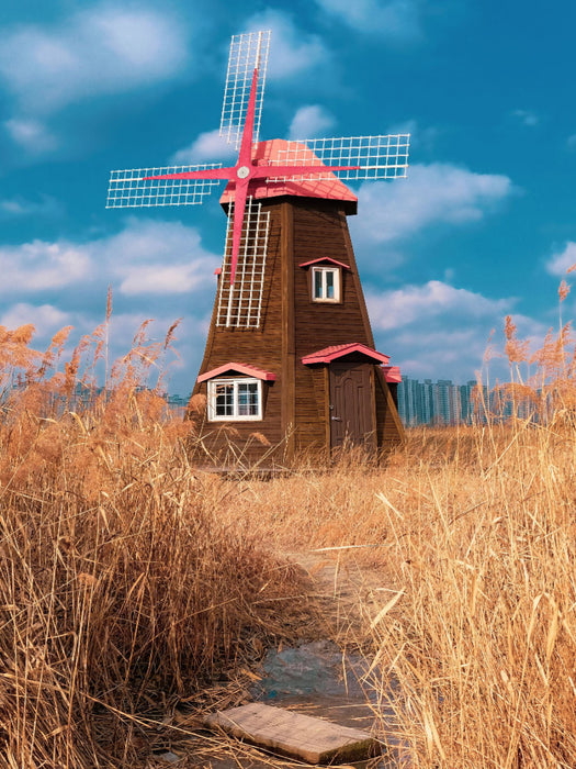 Windmühle in Incheon - Südkorea - CALVENDO Foto-Puzzle