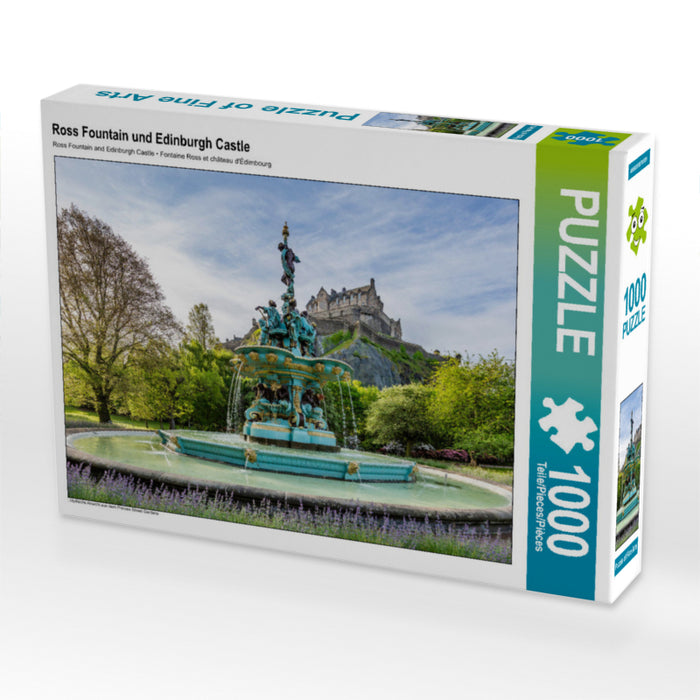 Ross Fountain and Edinburgh Castle - CALVENDO photo puzzle 