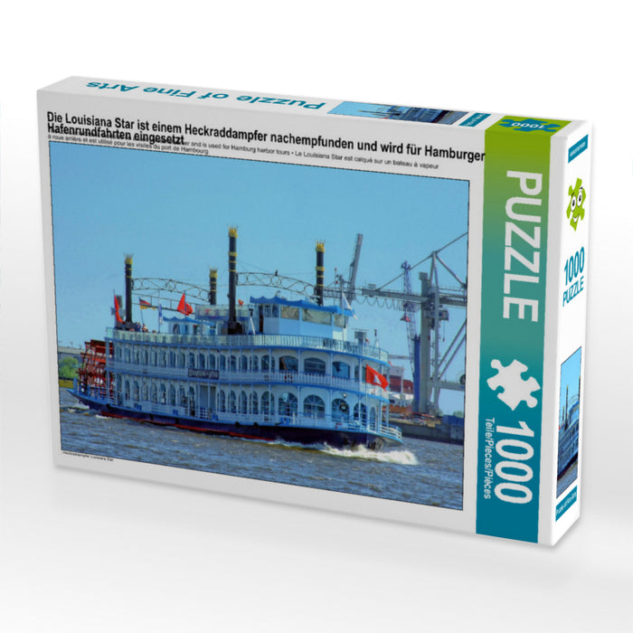 Le Louisiana Star est calqué sur un bateau à roue arrière et est utilisé pour les visites du port de Hambourg - Puzzle photo CALVENDO 