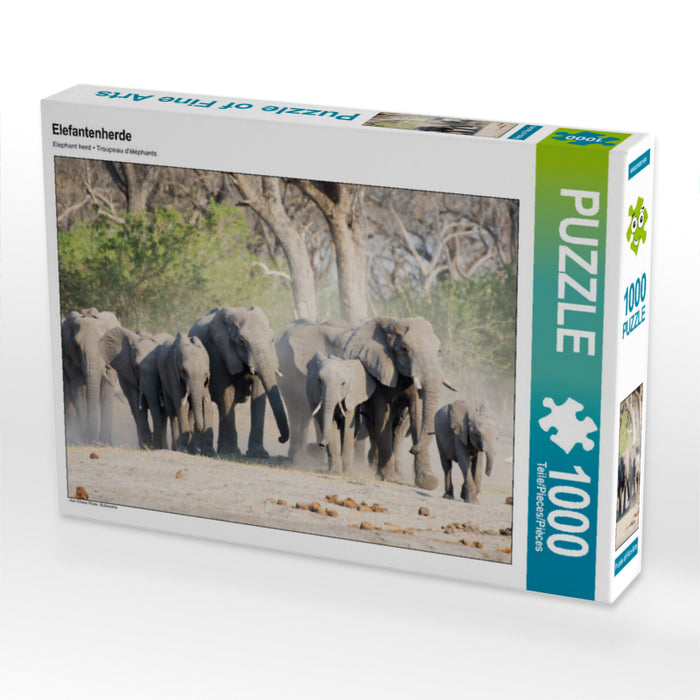 Troupeau d'éléphants - Puzzle photo CALVENDO 