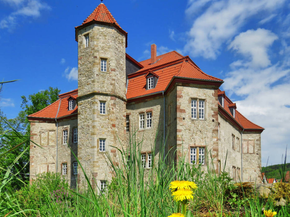 Château entouré de douves de Netra - Puzzle photo CALVENDO 