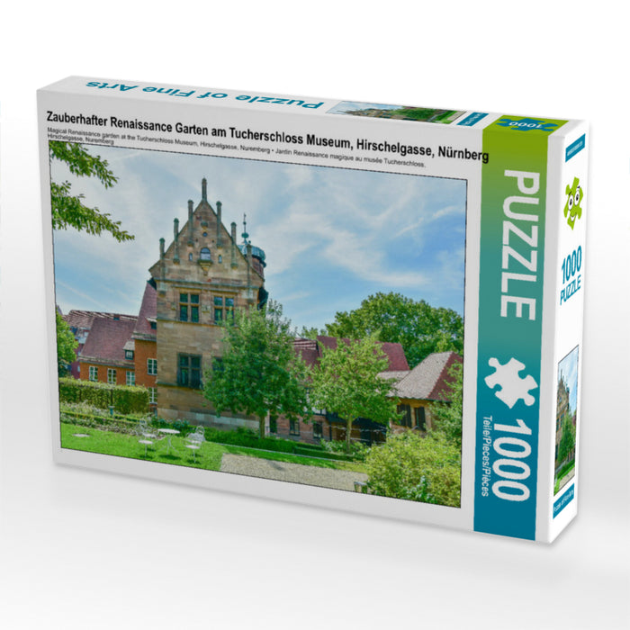 Zauberhafter Renaissance Garten am Tucherschloss Museum, Hirschelgasse, Nürnberg - CALVENDO Foto-Puzzle
