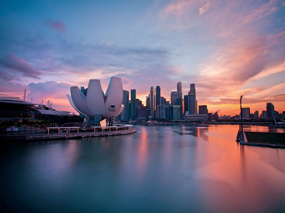 Blaue Stunde in Singapur - CALVENDO Foto-Puzzle