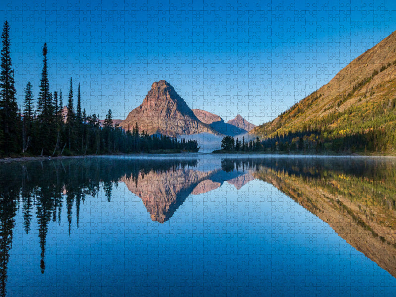 Lac Two Medicine avec montagne Sinopah, parc national des Glaciers - Puzzle photo CALVENDO 