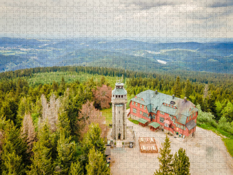 Aussichtsturm auf dem Auersberg - CALVENDO Foto-Puzzle