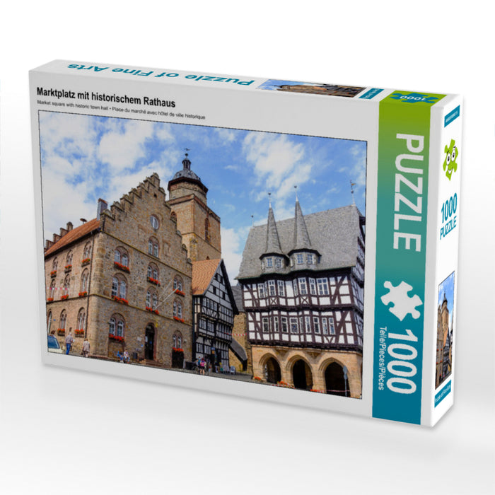 Marktplatz mit historischem Rathaus - CALVENDO Foto-Puzzle