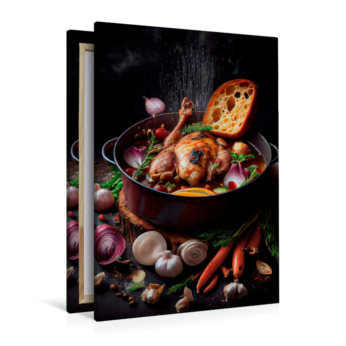 Premium textile canvas Coq au vin 