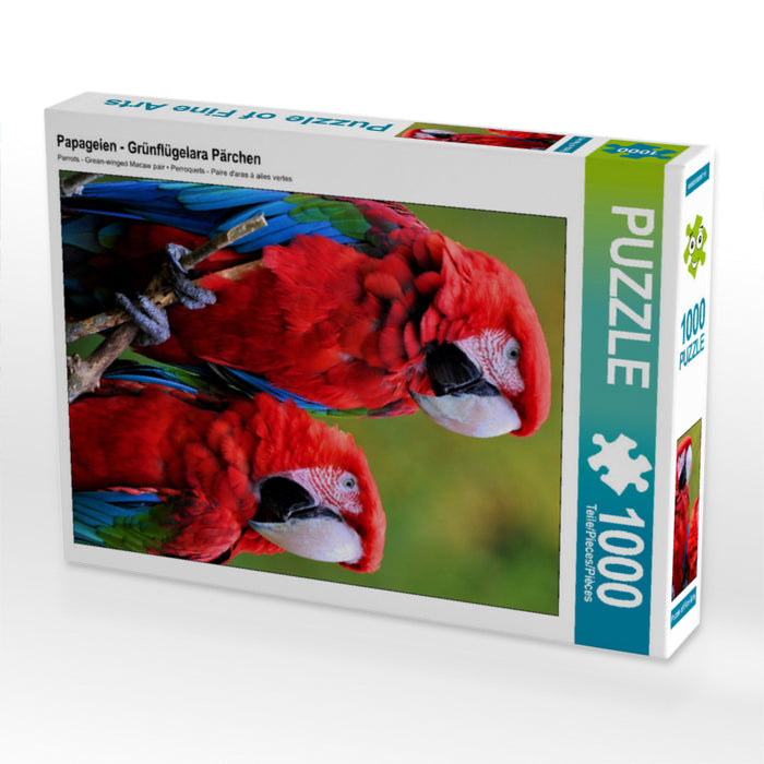 Papageien - Grünflügelara Pärchen - CALVENDO Foto-Puzzle