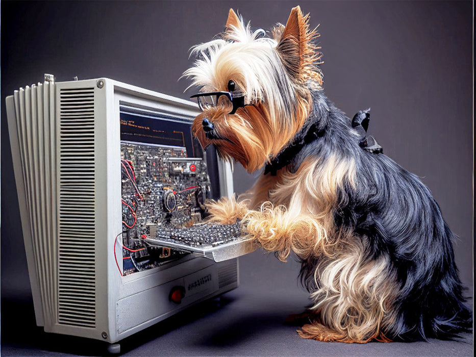 Yorkshire Terrier als IT-Experte - CALVENDO Foto-Puzzle