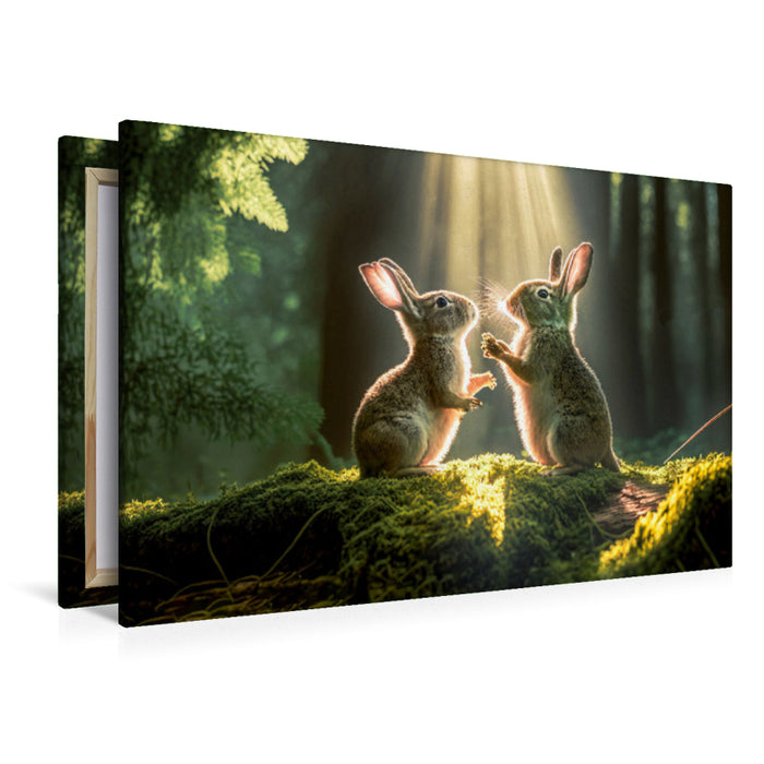 Premium textile canvas rabbits 