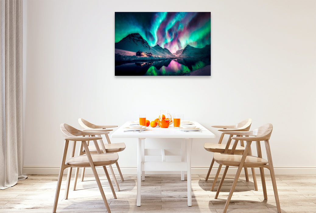 Premium textile canvas Aurora Borealis 