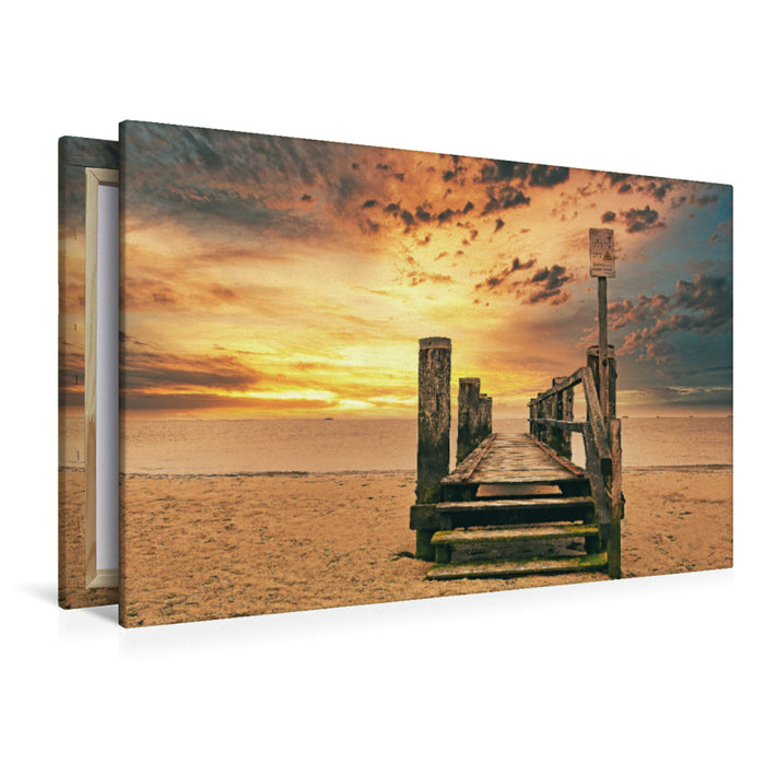 Premium textile canvas bathing jetty by the sea 