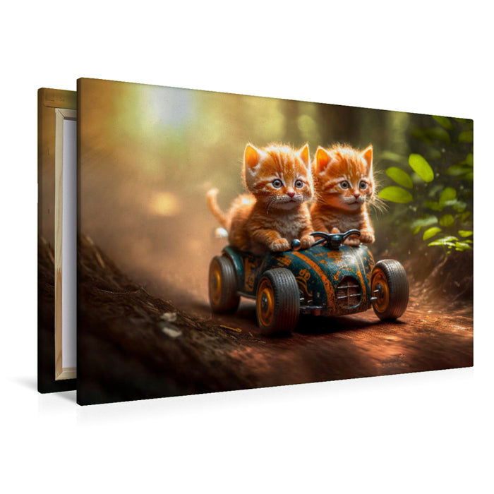 Premium textile canvas Traveling by car 