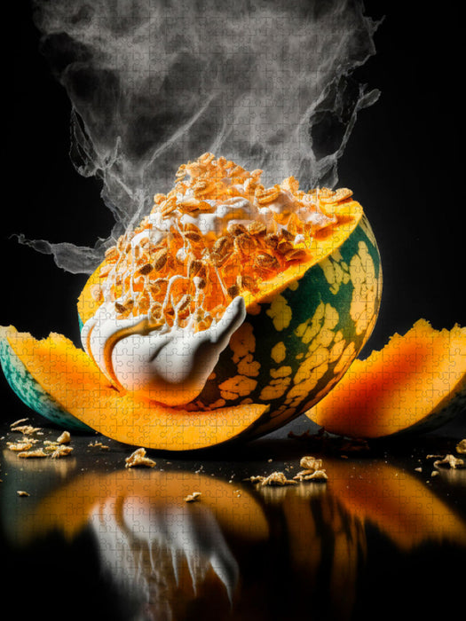 Dessert, Melone mit Honigjoghurt - CALVENDO Foto-Puzzle