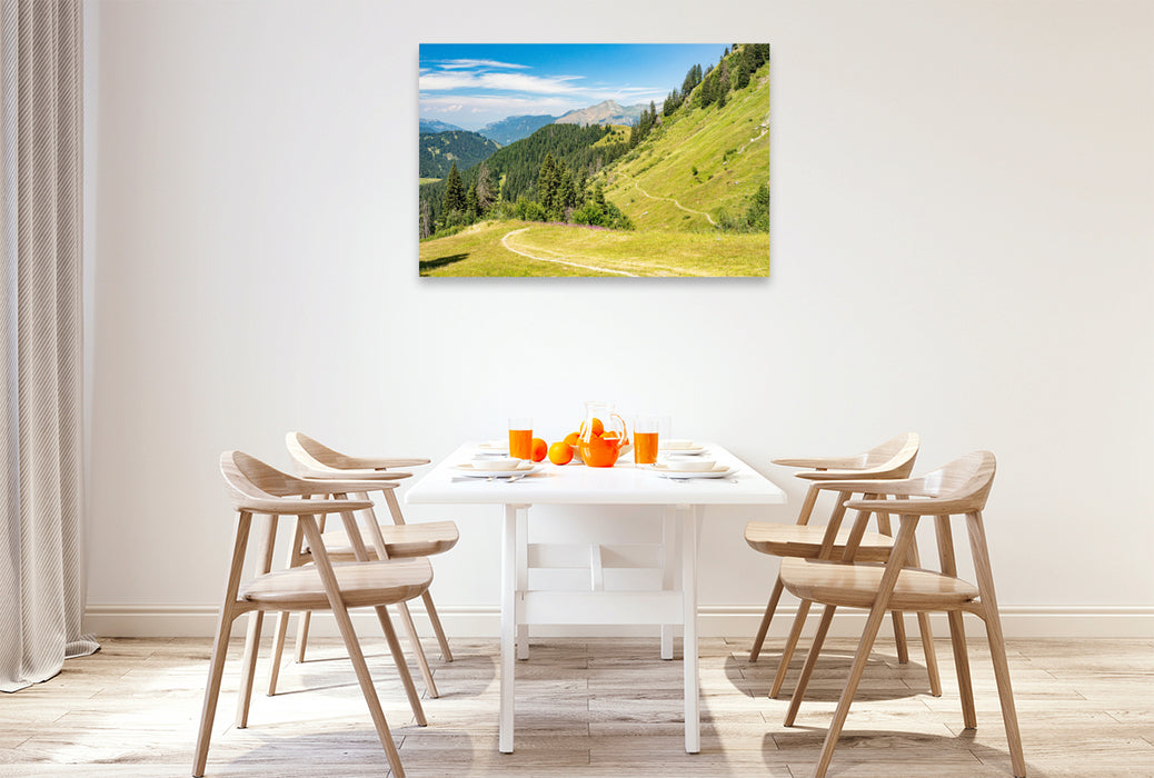 Premium textile canvas view of the Col de Joux plain 